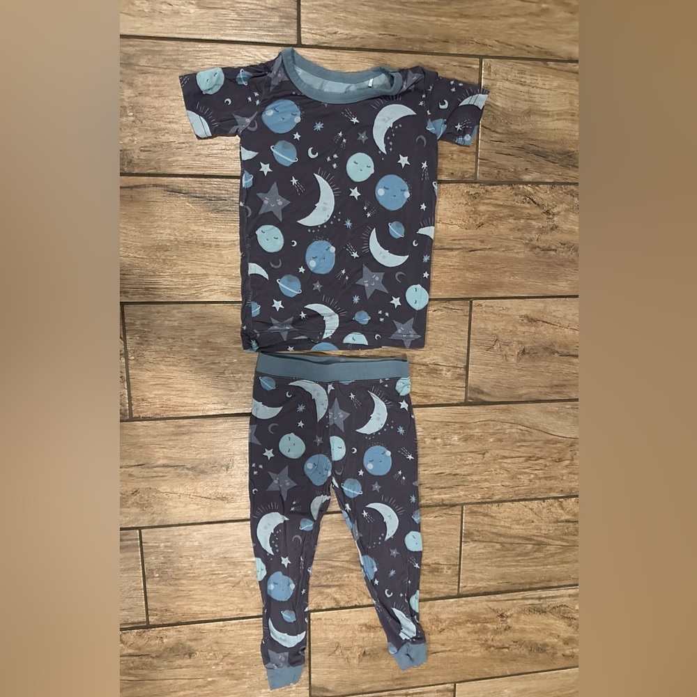 Little Sleepies Gray Moon Phase Pajama Set